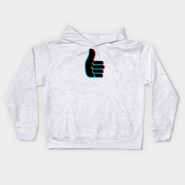 TikTok like thumbs up emoji smiley Black Kids Hoodie by ThingyDilly